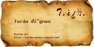 Torda Ágnes névjegykártya